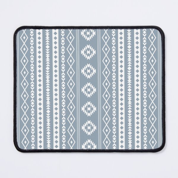 Item preview, Aztec White on Blue Mixed Motif Pattern designed and sold by NataliePaskell.
