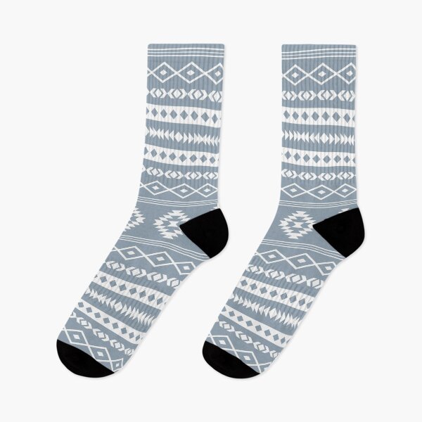 Item preview, Aztec White on Blue Mixed Motif Pattern designed and sold by NataliePaskell.