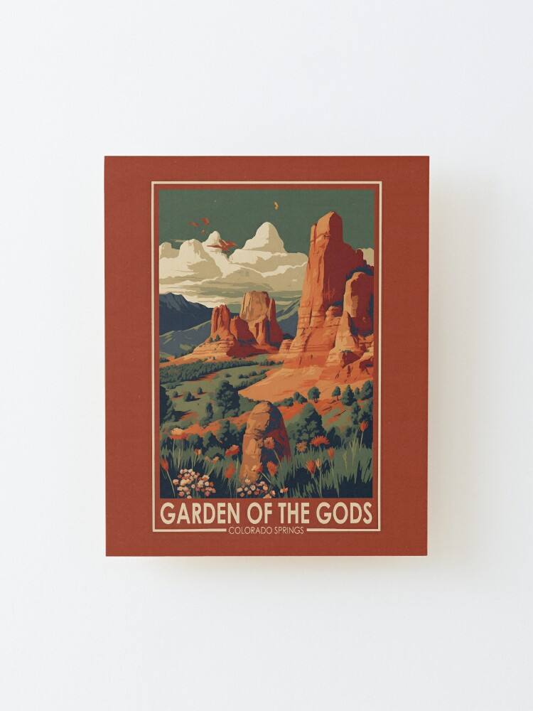 Garden of the Gods Colorado Springs Travel Art Vintage | Mounted Print