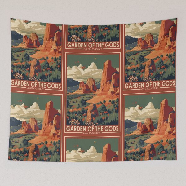 Item preview, Garden of the Gods Colorado Springs Travel Art Vintage designed and sold by KrisSidDesigns.