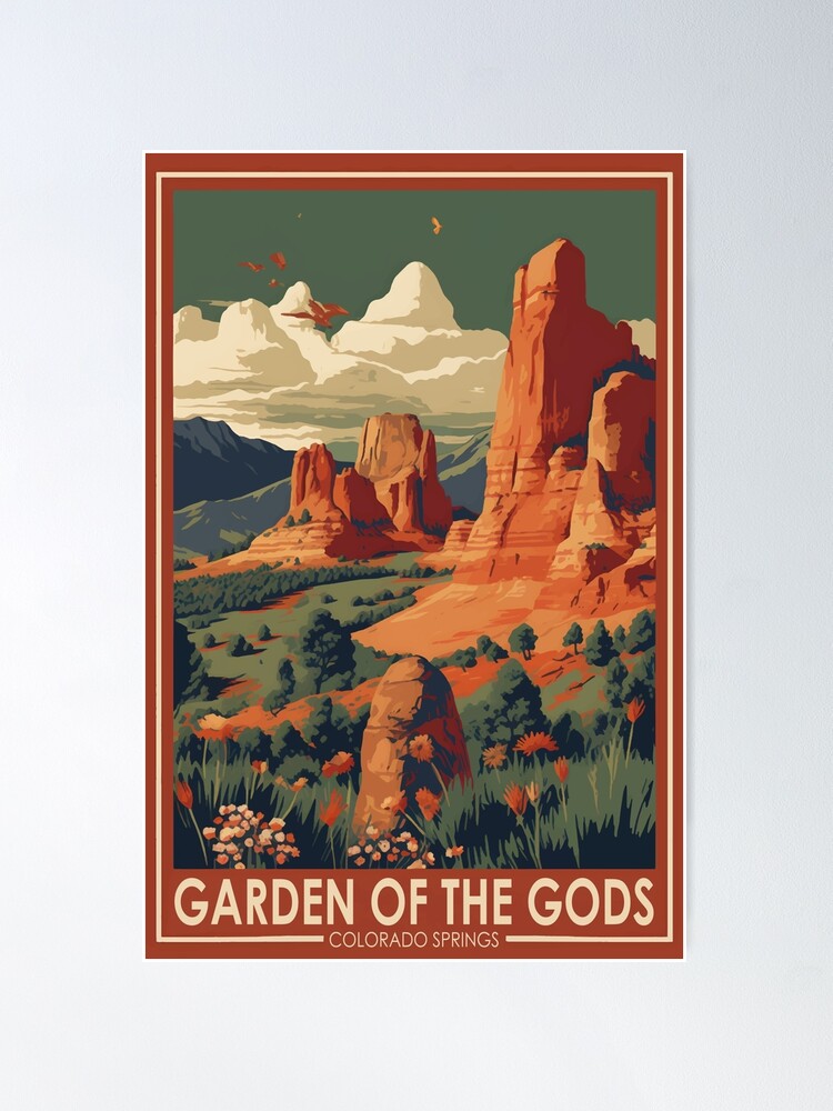 Garden of the Gods Colorado Springs Travel Art Vintage | Poster