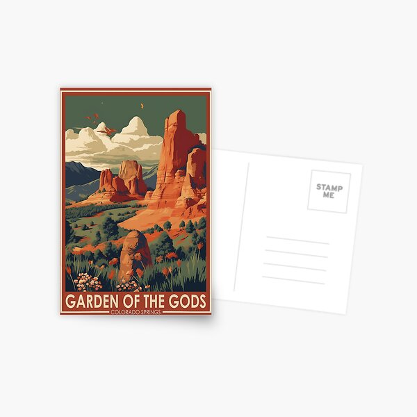 Item preview, Garden of the Gods Colorado Springs Travel Art Vintage designed and sold by KrisSidDesigns.