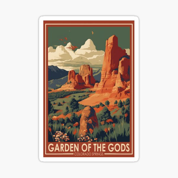 Artikel-Vorschau von Garten der Götter Colorado Springs Reisekunst Vintage, designt und verkauft von KrisSidDesigns.