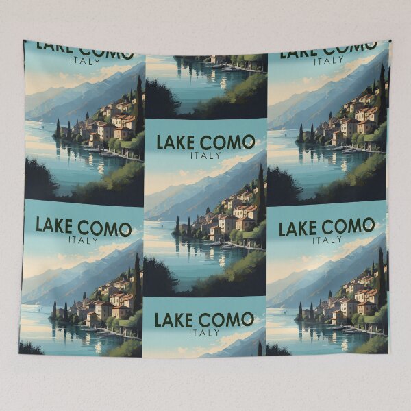 Item preview, Lake Como Italy Travel Art Vintage designed and sold by KrisSidDesigns.