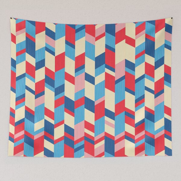 Item preview, Modern Herringbone Chevron pattern - "Blue and Red" designed and sold by Hemindway.