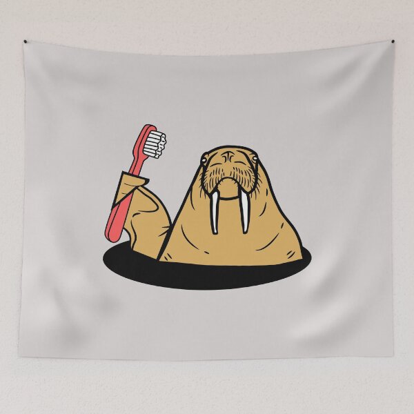 Item preview, Walrus Brushing Teeth designed and sold by AMERICANCHEEZ.