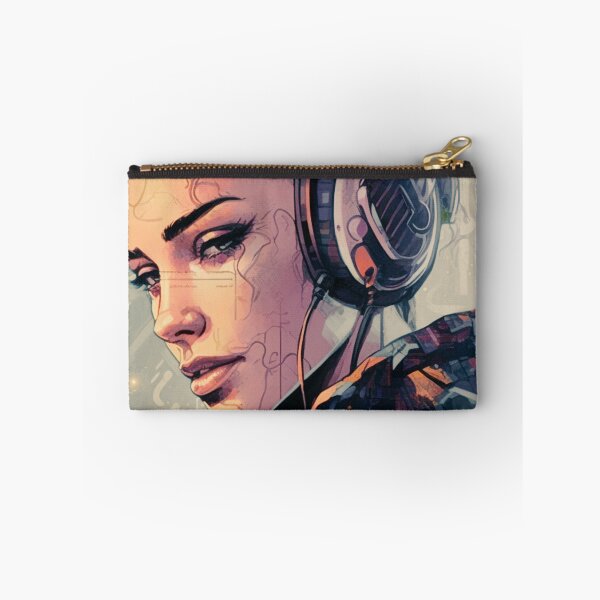 Item preview, Whispers of the Heart - Cyberpunk Portrait of a Woman designed and sold by ArcaneVerses.