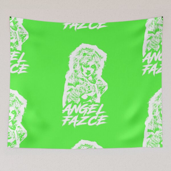 Item preview, Angel Fazce (White Goth Outline/ Green Background) designed and sold by AngelFazceMerch.