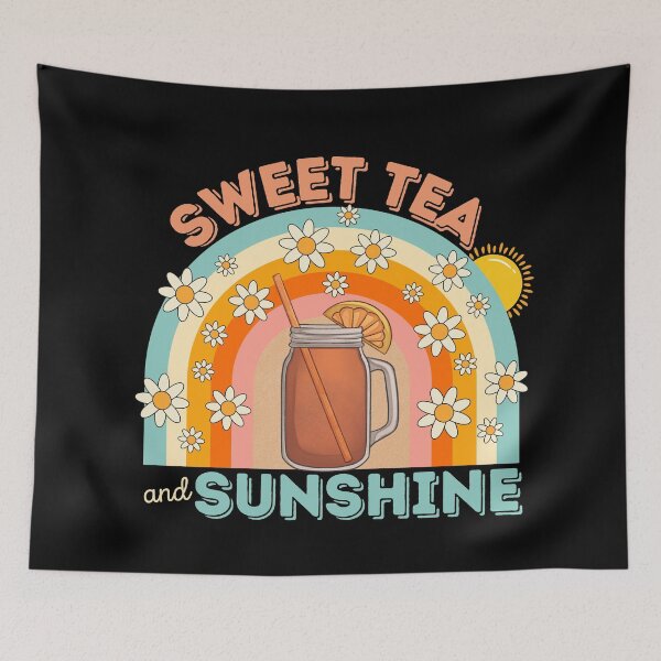 Item preview, Retro Sweet Tea Lovers Flowers Rainbow Sun Summer designed and sold by SunfullyYours.