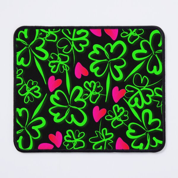 Item preview, Good luck, lucky clover and hearts with black background designed and sold by Binas-gallery.