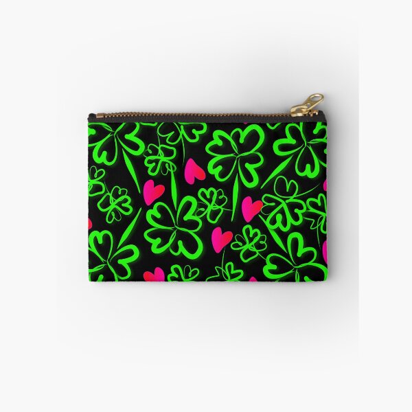 Item preview, Good luck, lucky clover and hearts with black background designed and sold by Binas-gallery.