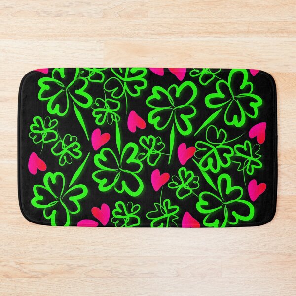 Item preview, Good luck, lucky clover and hearts with black background designed and sold by Binas-gallery.