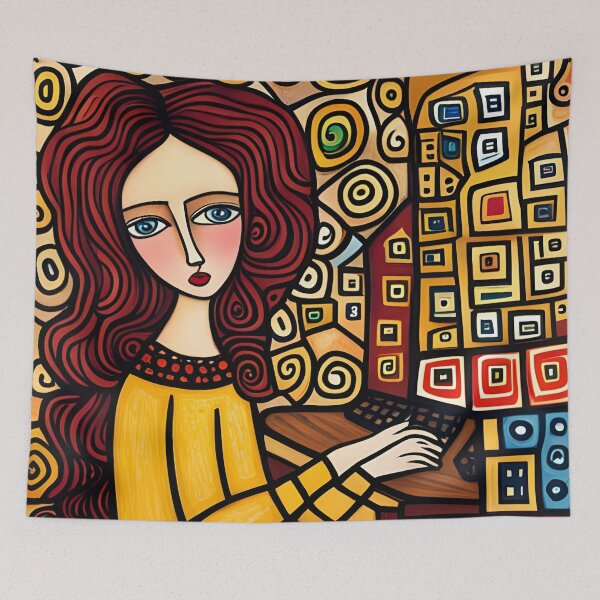 Item preview, Young woman Typing designed and sold by Colin Bentham.