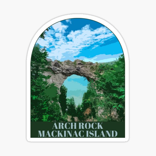 Item preview, Arch Rock Mackinac Island Michigan, Colorful Graphic designed and sold by ejartist.