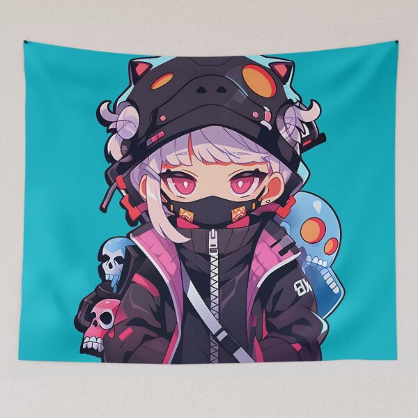 Artikelvorschau, Kawaii Chibi Anime Boy im Cyberpunk Hype Beast Outfit Aufkleber entworfen und verkauft von Originull7.