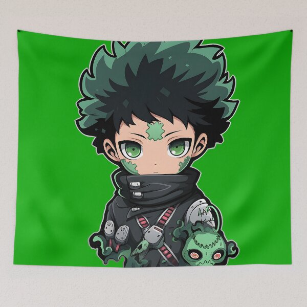 Artikelvorschau, Green Powered Chibi Anime Boy im Cyberpunk Hype Beast Outfit Aufkleber entworfen und verkauft von Originull7.