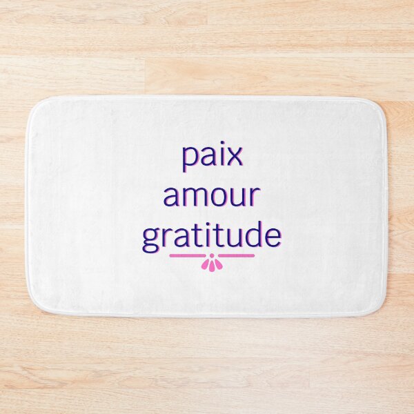 Item preview, Peace, Love, Gratitude (Navy with Pink Shadow) - French designed and sold by SaturdayMeadow.