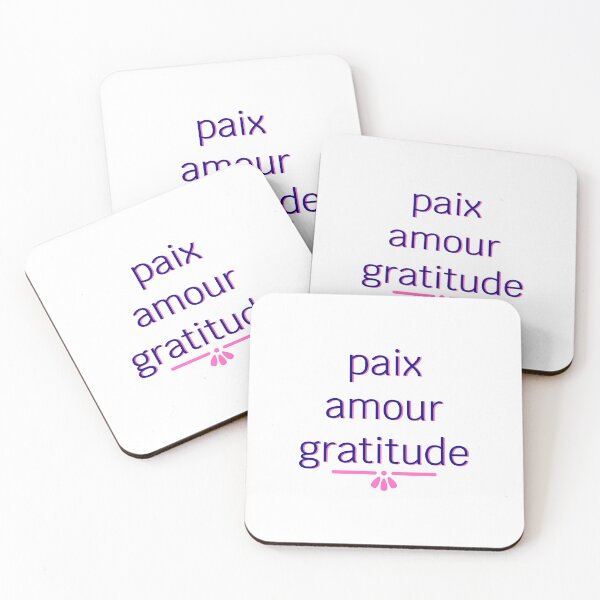 Item preview, Peace, Love, Gratitude (Navy with Pink Shadow) - French designed and sold by SaturdayMeadow.