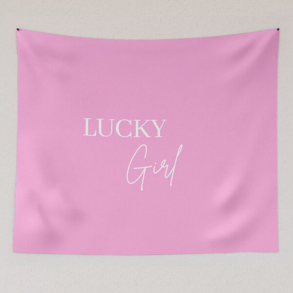 Item preview, Lucky Girl, Lucky, Daily Affirmation, Pink designed and sold by Magic Love Art Print.