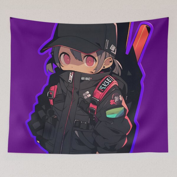 Artikelvorschau, Chibi Anime Boy im Hype Beast Camping Outfit Aufkleber entworfen und verkauft von Originull7.