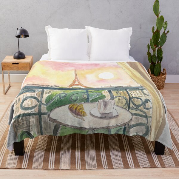 Item preview, Paris France Balcony View with Croissant and Coffee designed and sold by artshop77.