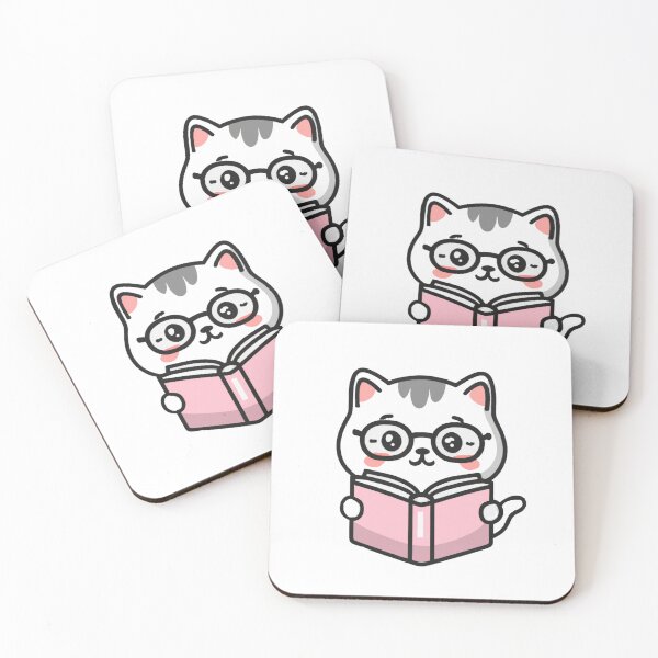 Item preview,  Cute little kitten reading a book kawaii design designed and sold by Josephine Mulholland.