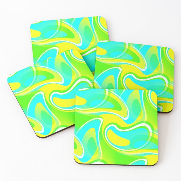 Item preview, Feeling Groovy - 60's Mod Paisley Abstract in Green, Blue and Yellow designed and sold by MellowCat.