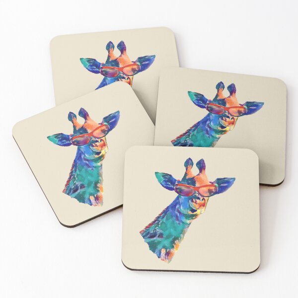 Item preview, Funny Giraffe with Sunglasses in Watercolor Rainbow Colors designed and sold by Scotch Macaskill.