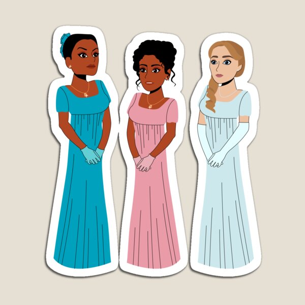 Aperçu de l'œuvre Bridgerton Kate Sharma, Edwina Sharma et Daphne Bridgerton créée et vendue par Samuel-Ruhland.
