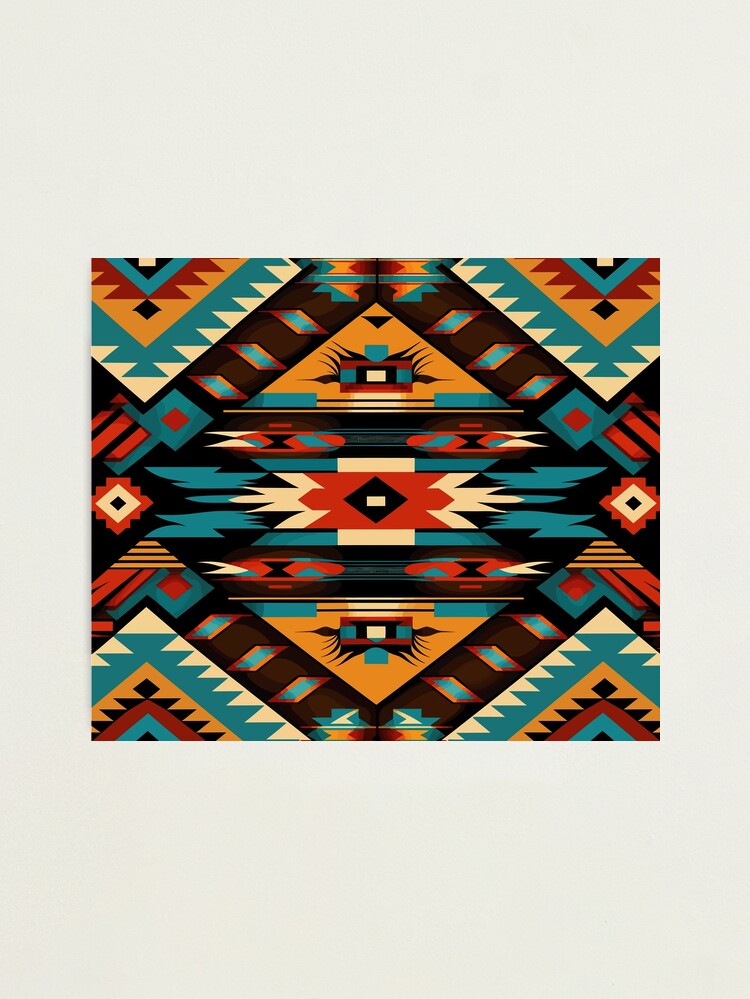 Native American decorative patterns with vibrant colors