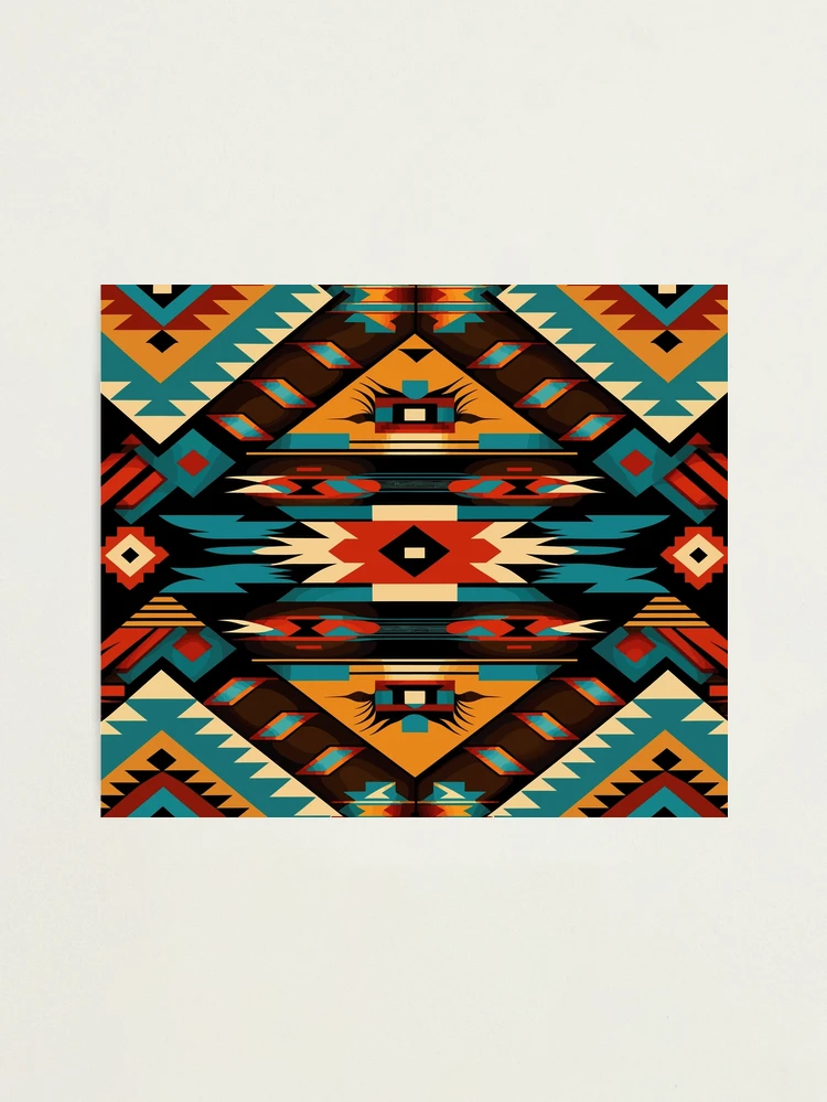 Native American decorative patterns with vibrant colors