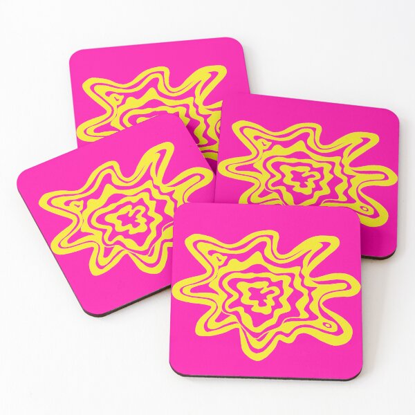 Item preview, Trippy Topographic Contour Fluid Line Art Graphic Pink and Yellow designed and sold by Ciara Shortall.