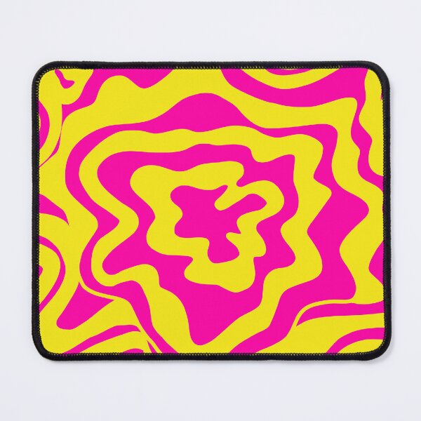 Item preview, Trippy Topographic Contour Fluid Line Art Graphic Pink and Yellow designed and sold by Ciara Shortall.