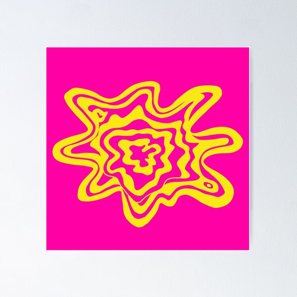 Artikelvorschau, Trippy Topographic Contour Fluid Line Art Graphic Pink und Gelb entworfen und verkauft von Ciara Shortall.
