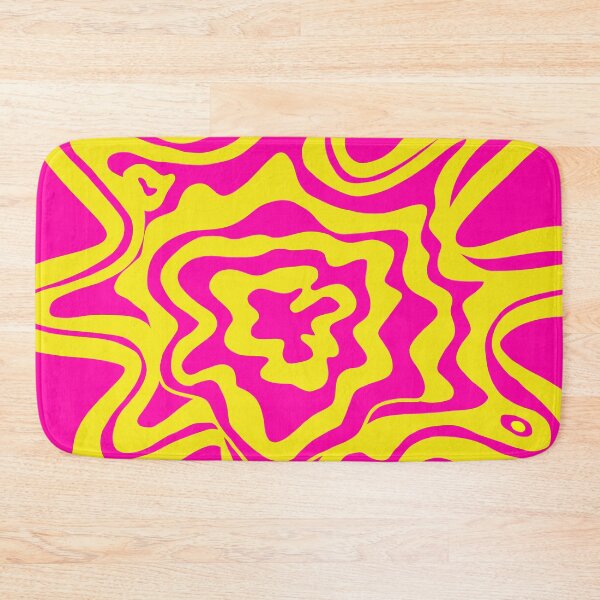 Item preview, Trippy Topographic Contour Fluid Line Art Graphic Pink and Yellow designed and sold by Ciara Shortall.