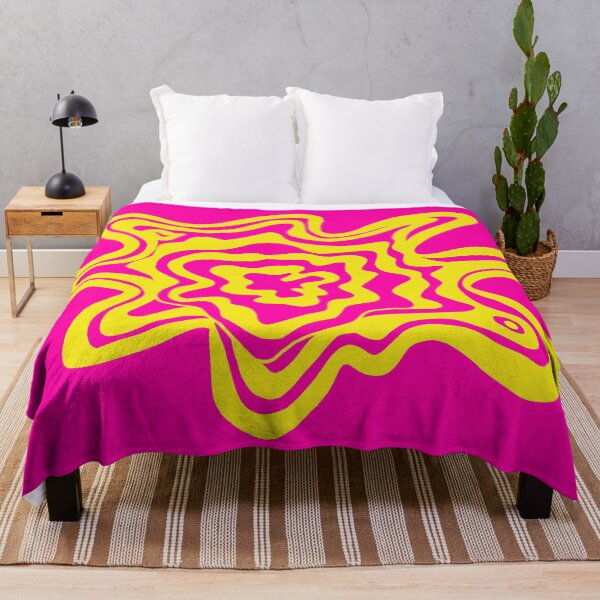 Item preview, Trippy Topographic Contour Fluid Line Art Graphic Pink and Yellow designed and sold by Ciara Shortall.