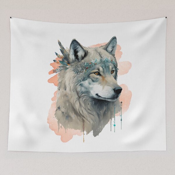 Item preview, Cute Boho Wolf designed and sold by PrettyPittie Shop.