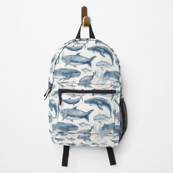 Item preview, Whales Fantastic Sea Animals Retro Watercolor Pattern designed and sold by SecretDicer.