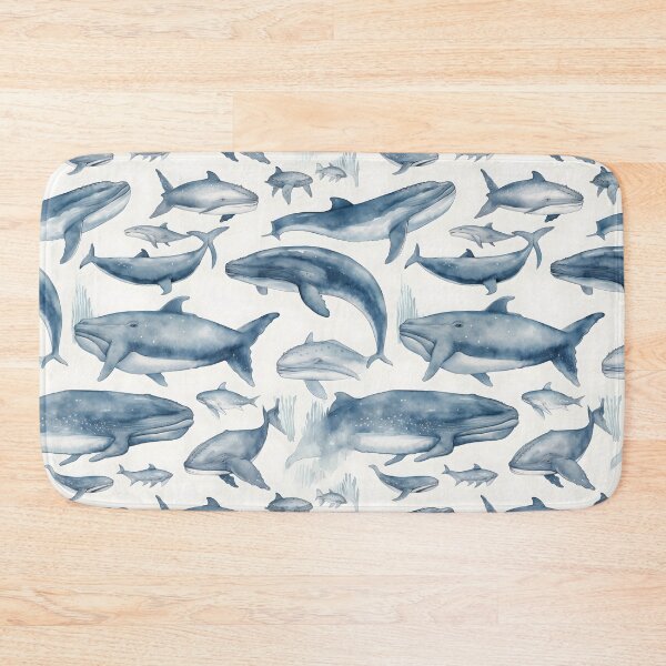 Item preview, Whales Fantastic Sea Animals Retro Watercolor Pattern designed and sold by SecretDicer.