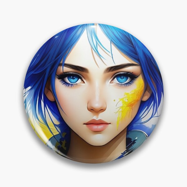 Item preview, Ukrainian Spirit Blossoming: Flag-Colored Floral Portrait designed and sold by AysuDesign.