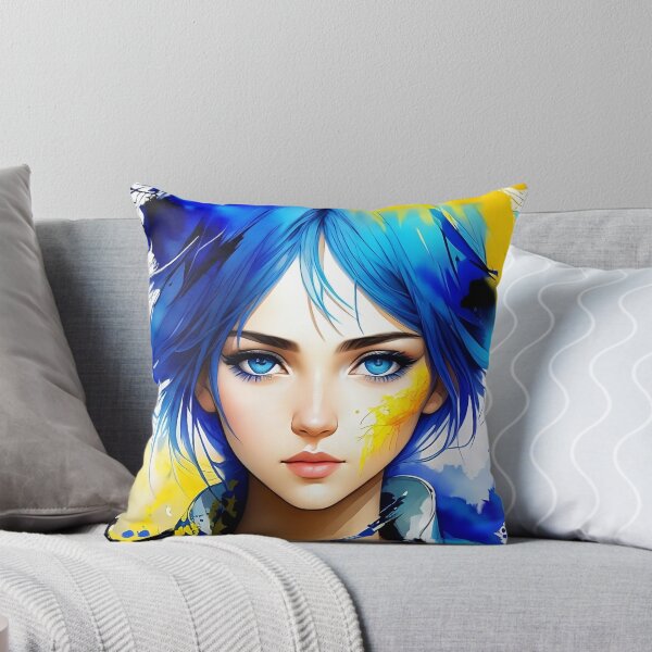 Item preview, Ukrainian Spirit Blossoming: Flag-Colored Floral Portrait designed and sold by AysuDesign.