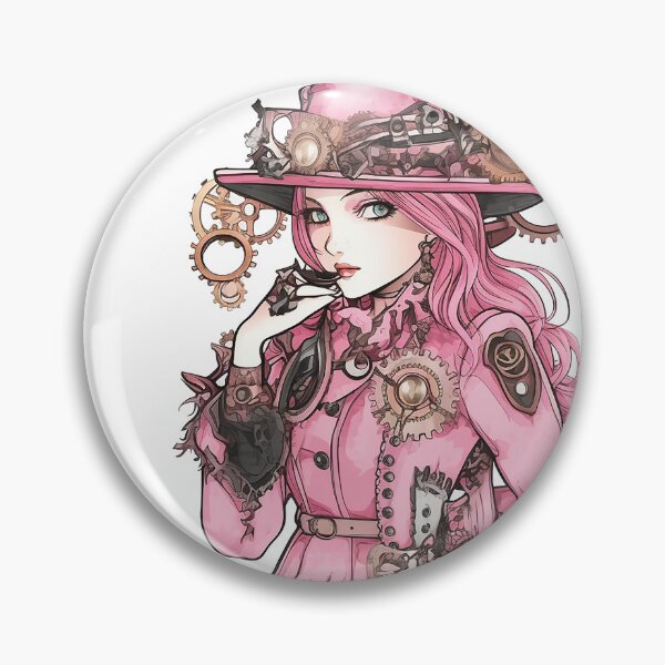 Item preview, steampunk victorian girl in pink designed and sold by Ladidia.