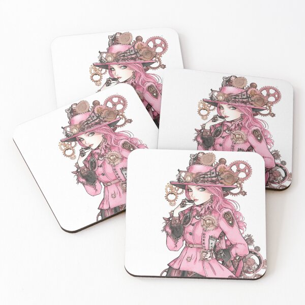 Item preview, steampunk victorian girl in pink designed and sold by Ladidia.