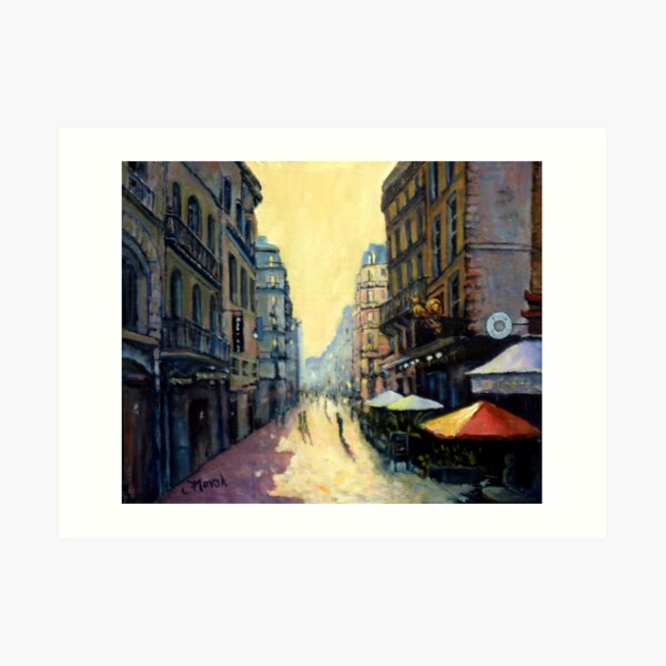 L'escargot on Rue Montorgueil, Paris, France - with border Art Print