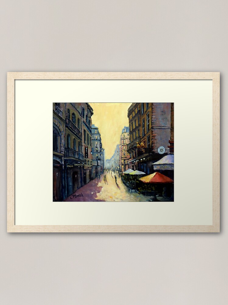 Alternate view of L'escargot on Rue Montorgueil, Paris, France - with border Framed Art Print