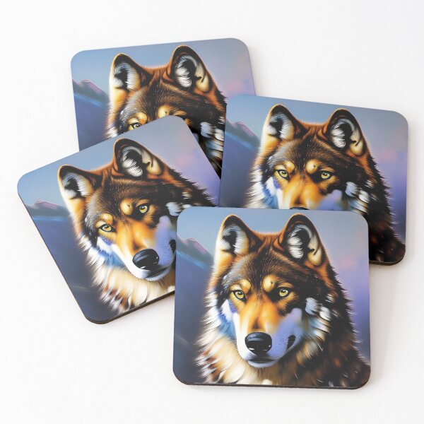 Artikelvorschau, Wolfsportrait, pastos, Ai Generated Art entworfen und verkauft von ACC .