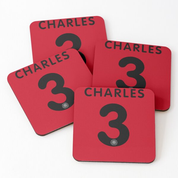 Item preview, Charles 3 Player Jersey Kit in Black on Red designed and sold by ArtCounts.