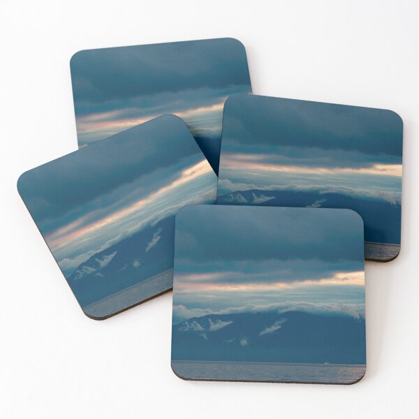 Item preview, Sunset and low clouds roiling over mountains designed and sold by Shizenkai.