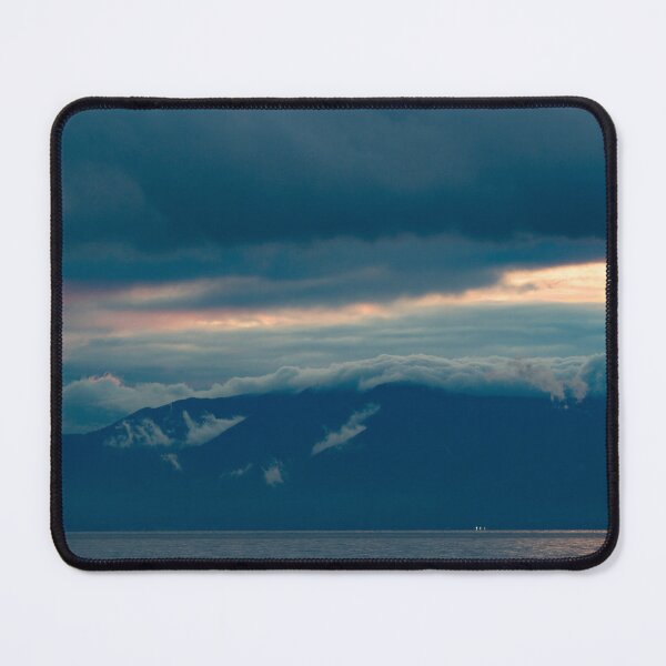 Item preview, Sunset and low clouds roiling over mountains designed and sold by Shizenkai.
