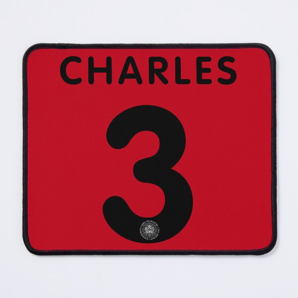 Item preview, Charles 3 Player Jersey Kit in Black on Red designed and sold by ArtCounts.